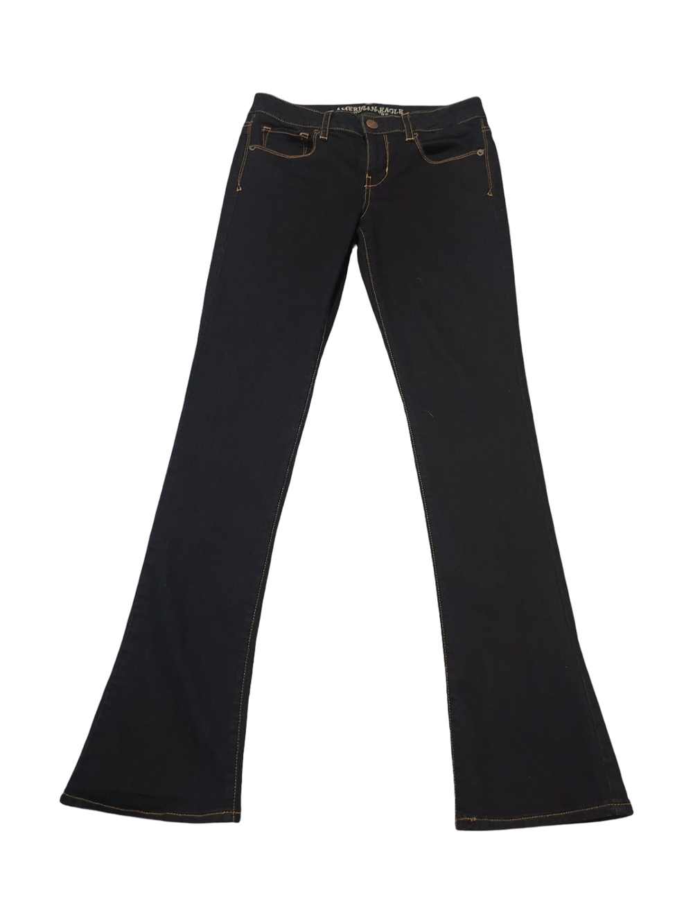American Eagle Outfitters Dark Blue Flared Jeans with Contrast Stitching